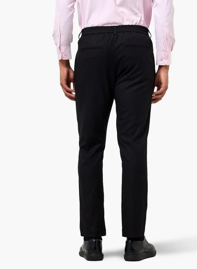 Splash FAV BLACK Regular Fit Flexi Waist Formal Trousers for Men | Best Price UAE