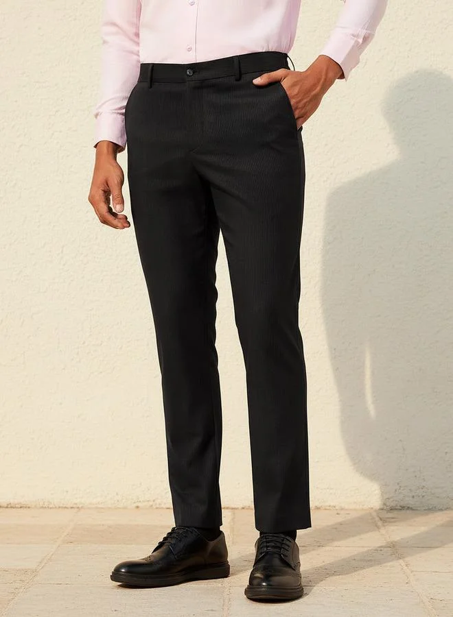 Regular Fit Flexi Waist Formal Trousers