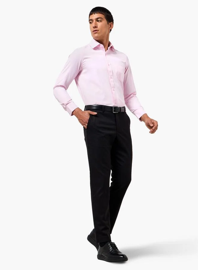 Splash FAV BLACK Regular Fit Flexi Waist Formal Trousers for Men | Best Price UAE