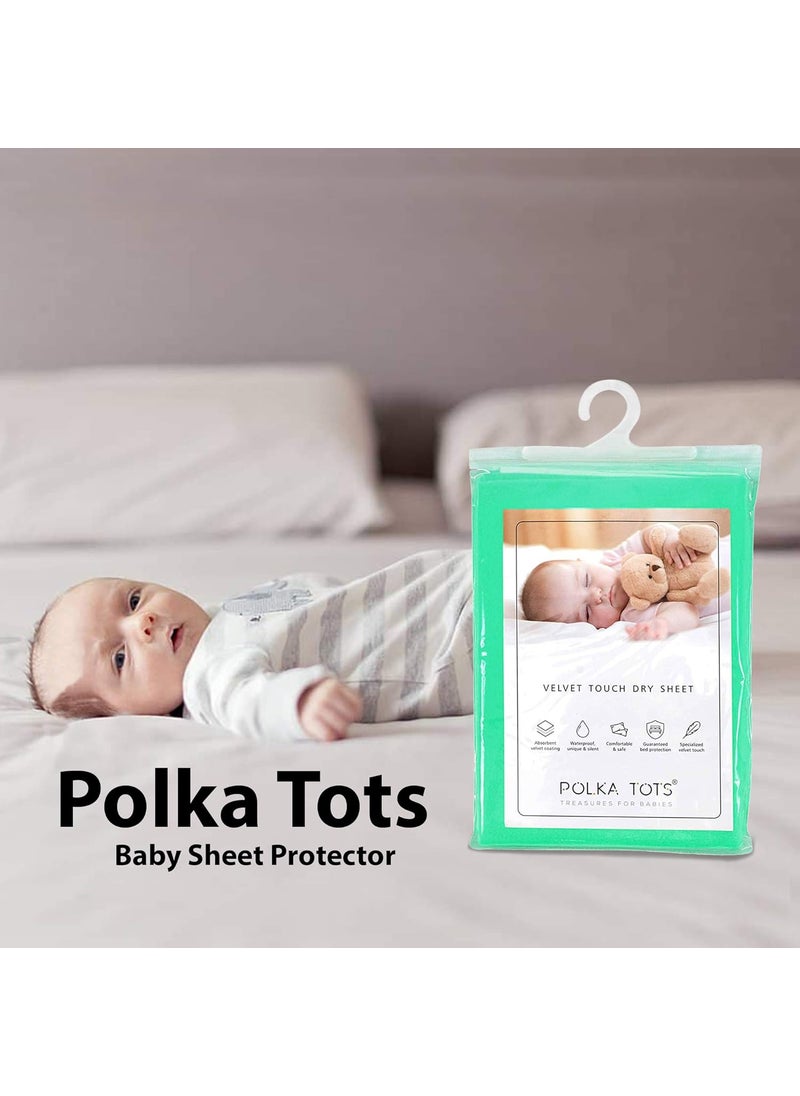 Polka Tots POLKA TOTS Waterproof & Reusable Baby Bed Protector Absorbent Mat Dry Sheet for New Born Infants (Mint, 140 X 200 CM, Extra Large)  - Image 2