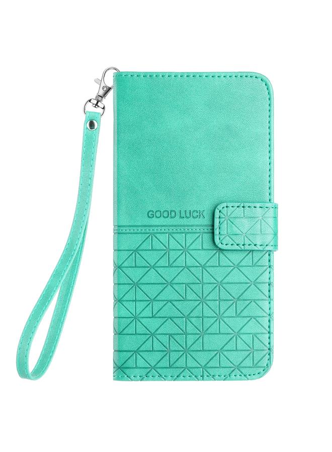 S-TOP Case For iPhone 14 Pro Rhombic Texture Leather Phone Case with Lanyard - Image 2