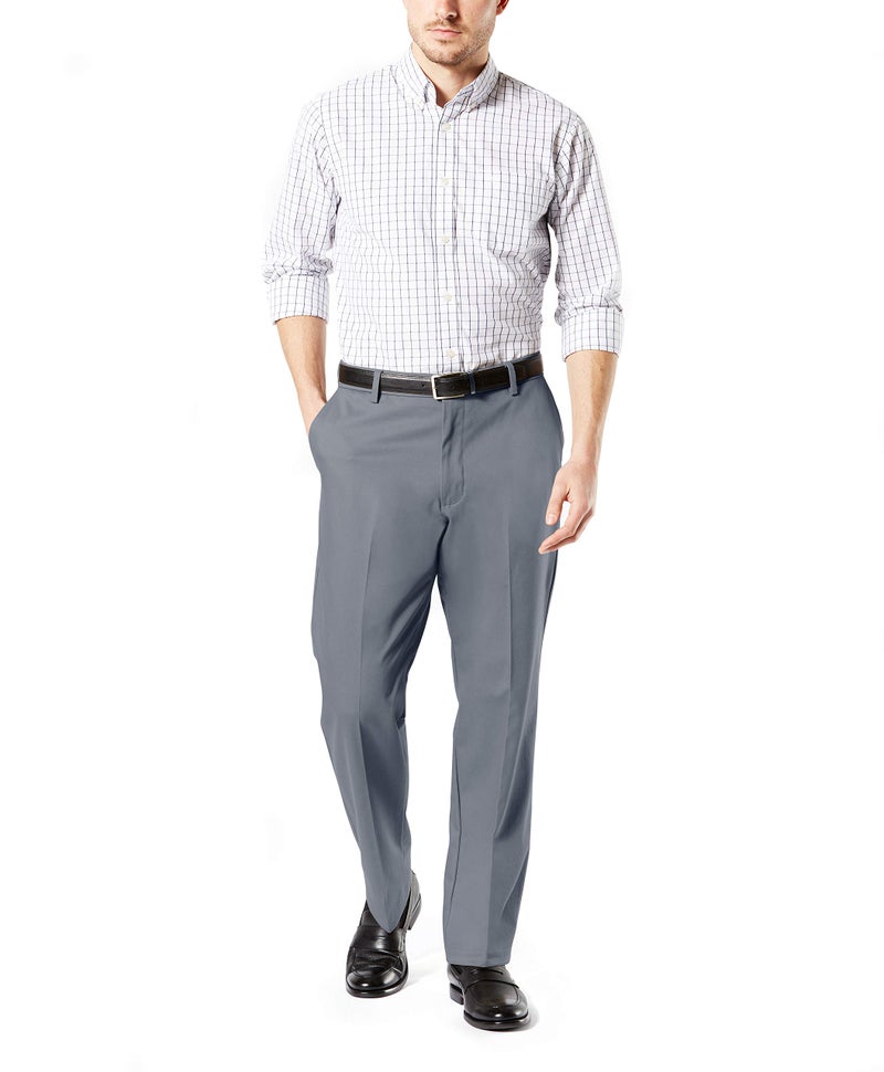 Dockers Men's Classic Fit Signature Khaki Lux Cotton Stretch Pants (Regular and Big & Tall), Burma Grey, 32W x 30L - Image 2