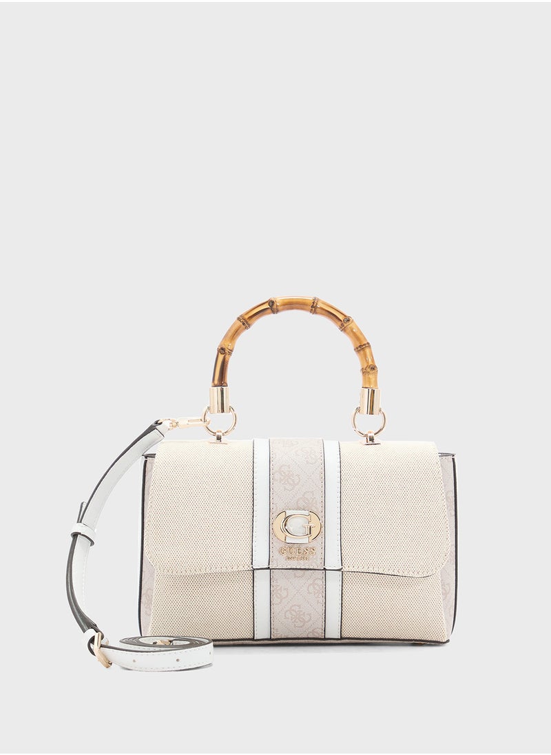 GUESS Kerima Bamboo Top Handle Flap  - Image 1