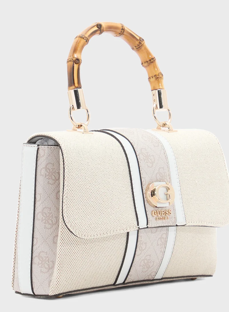 GUESS Kerima Bamboo Top Handle Flap