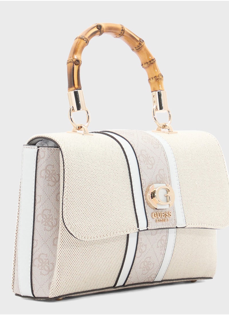 GUESS Kerima Bamboo Top Handle Flap  - Image 4