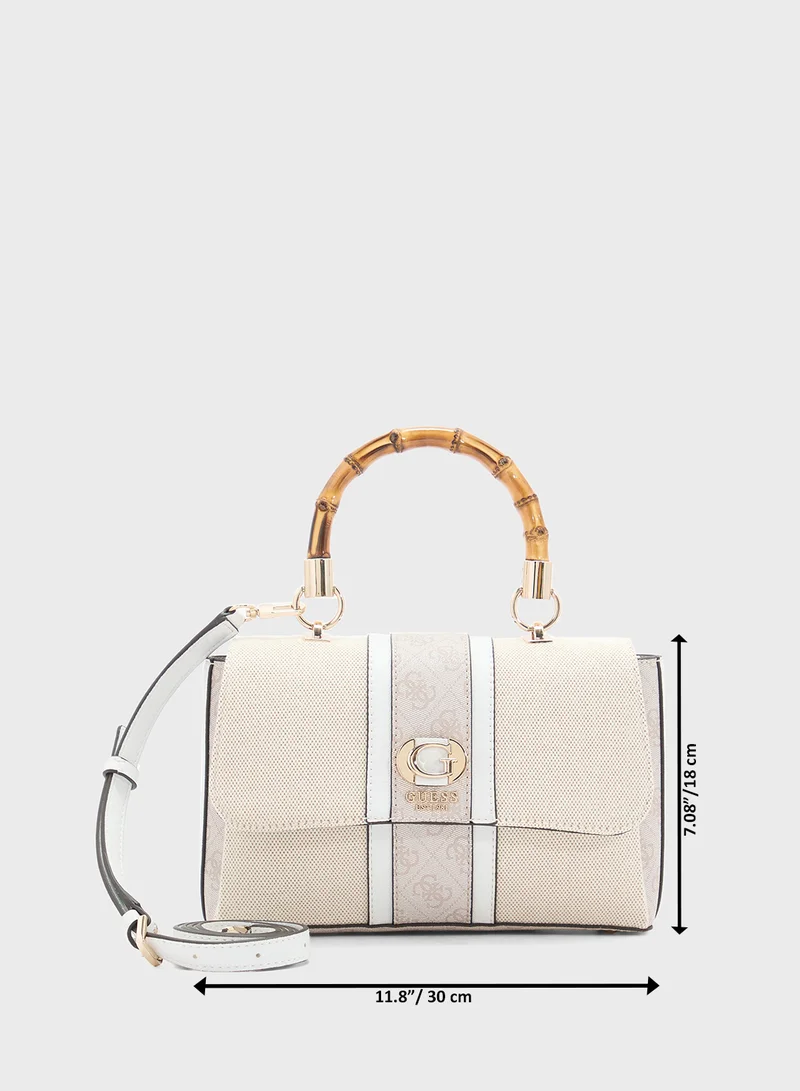 GUESS Kerima Bamboo Top Handle Flap