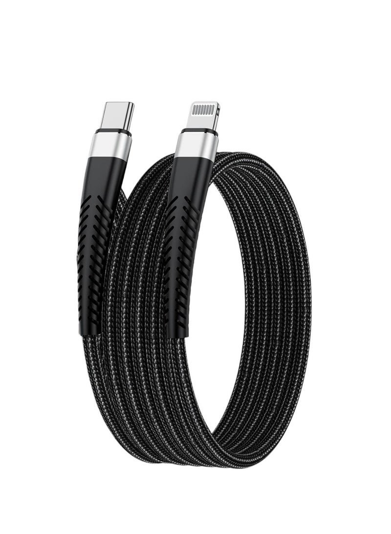 كيبل شحن سريع مضفر بطول 2 متر معتمد من MFi, منفذ USB C الى لايتنيج متوافق مع هواتف ايفون 14 برو/ 14 برو ماكس/ 14/ 14 بلس/13/12/11/X/8/7/ ايباد 9 - Image 1