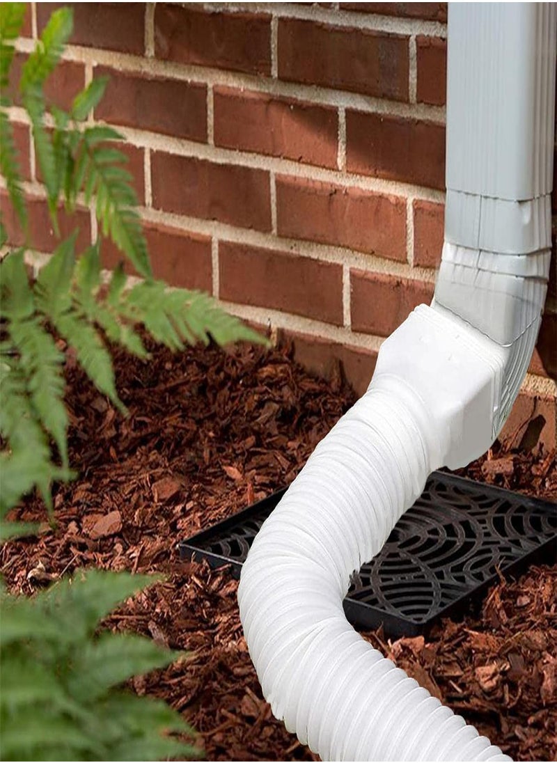 GGOOT - Rain Gutter Downspout Expansion, Pack of 2 Flexible Gutter Downpipe Extension, Drain Downspout Extender from 21 to 58 Inches, Protect Foundation - Image 1