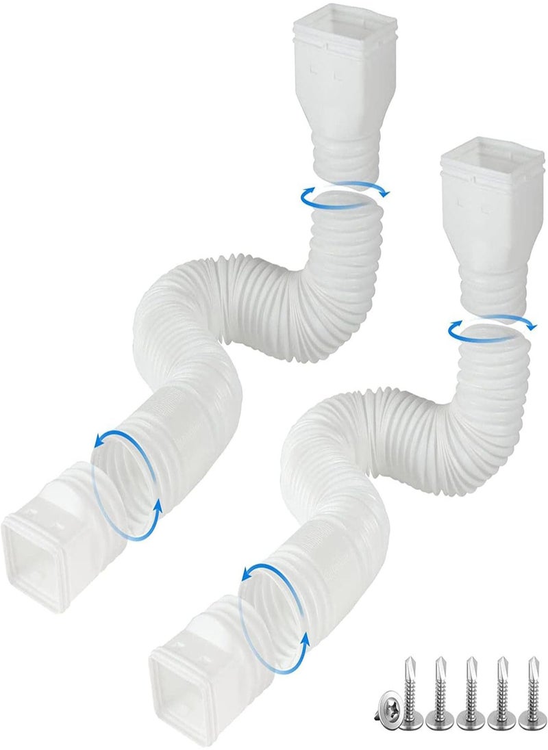GGOOT - Rain Gutter Downspout Expansion, Pack of 2 Flexible Gutter Downpipe Extension, Drain Downspout Extender from 21 to 58 Inches, Protect Foundation - Image 1