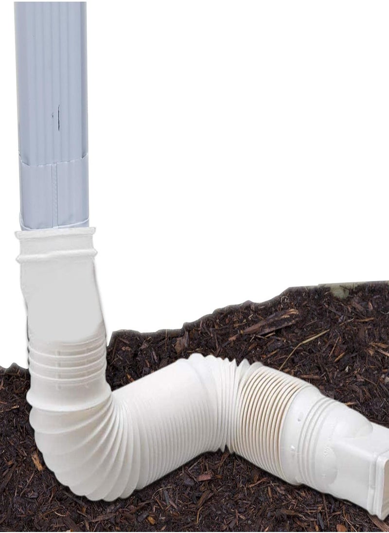GGOOT - Rain Gutter Downspout Expansion, Pack of 2 Flexible Gutter Downpipe Extension, Drain Downspout Extender from 21 to 58 Inches, Protect Foundation - Image 1