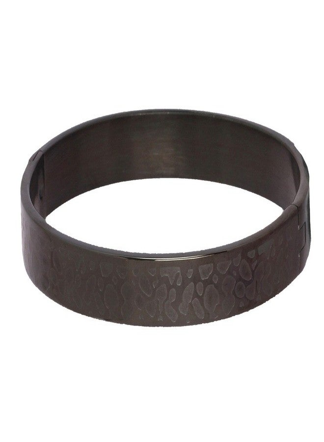 ZIVOM® Stainless Steel Designer Black Oval Macho Kada Bracelet For Men - Image 2