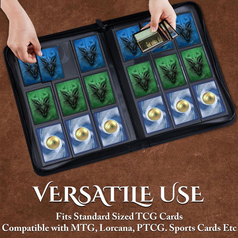 Soar Forge Star Mage Trading Card Binder - 9 Pocket Ringless TCG Binder, 3D PU Leather - Premium 432 Side-Loading Pockets - Perfect Storage Holder for MTG, and Many TCG & Trading Card Collections (Blue Jewel) - Image 5