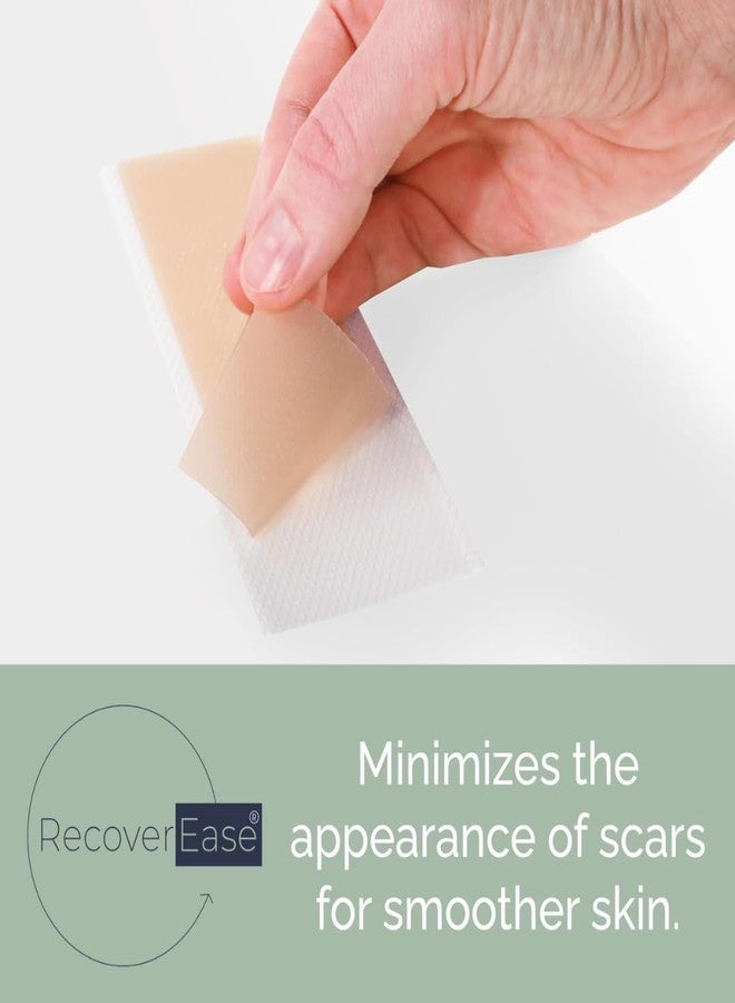 RecoverEase شرائط ريكوفر إيز المصنوعة من السيليكون لعلاج الندبات - شرائط سيليكون طبية قابلة لإعادة الاستخدام ومغلفة بشكل فردي لعلاج الندبات الناتجة عن استئصال الثدي والولادة القيصرية، وشريط لعلاج الندبات الناتجة عن شد البطن، والجُدرة، والجراحة، والحروق - عبوة من 6 قطع - Image 2
