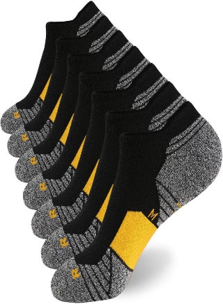 Men'S Athletic Running Socks 7 Pairs Thick Quarter Socks Cushion Ankle Socks For Men Sport Low Cut Socks(7 Pairs Black Yellow,Size:10-12) - pzsku/ZAC4A854207B020B29A6CZ/45/_/1692875152/1fb43c3b-c265-4928-9fd7-a35a6706a16a