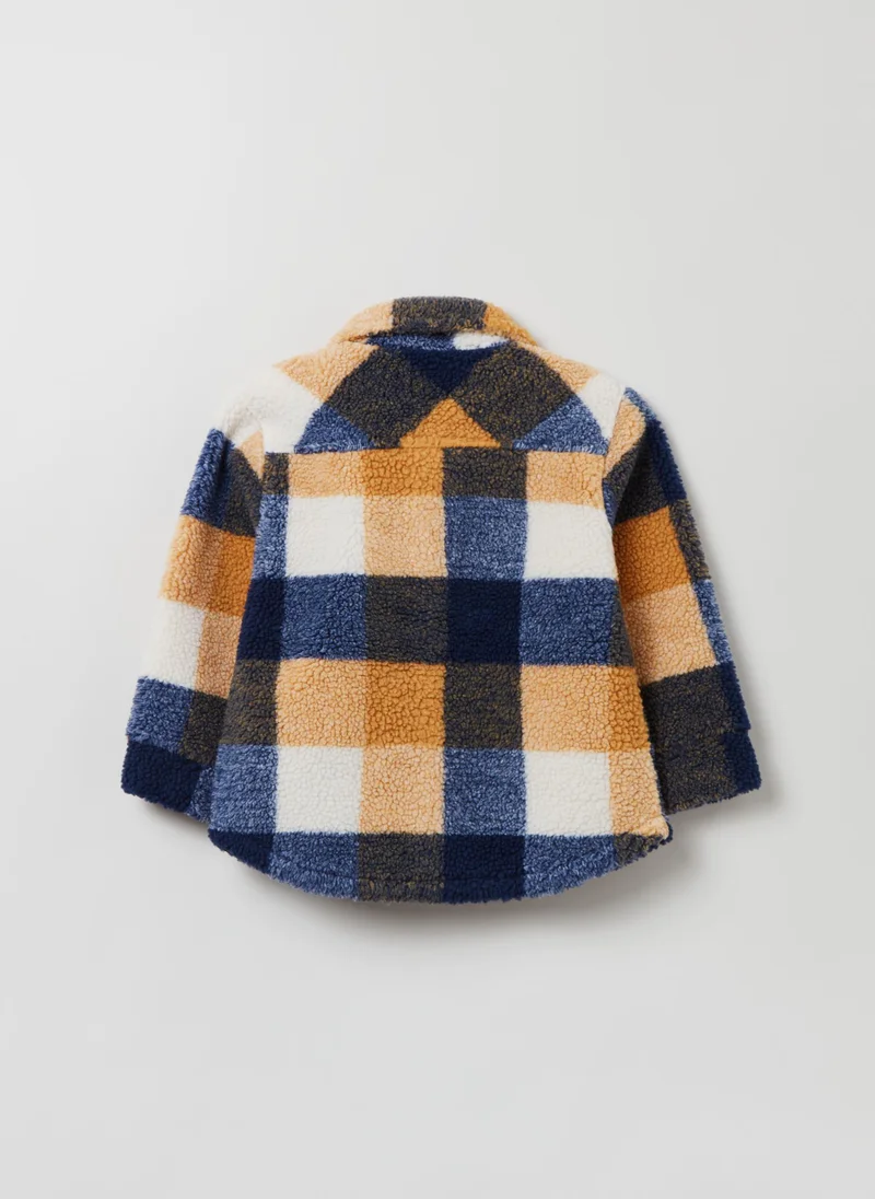 او في اس Ovs Boys Sherpa Checked Jacket