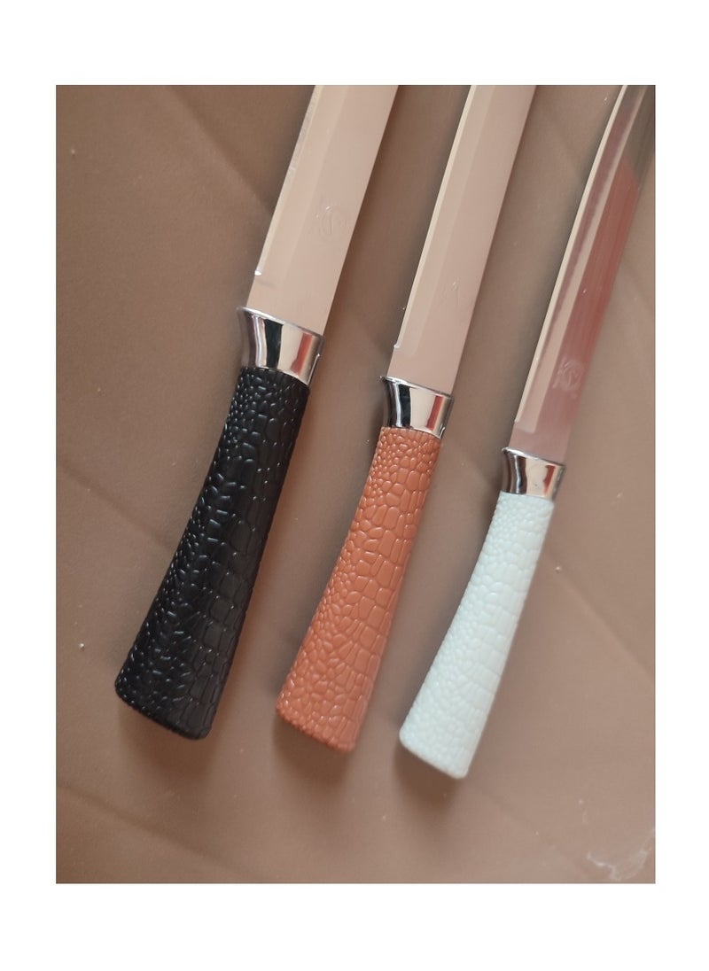 Generic Multi-colored crocodile skin handle knife  - Image 3