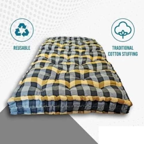 IMSMARTMART Soft Multicolour 6X4ft Mattress/Gadda 6 inch Double Cotton MattressSoft Cotton Multicolor Mattress Gadda Single Bed Ideal Travel, Home, Dabha, Hotel (L x W: 72 inch x 48 inch) - Image 2