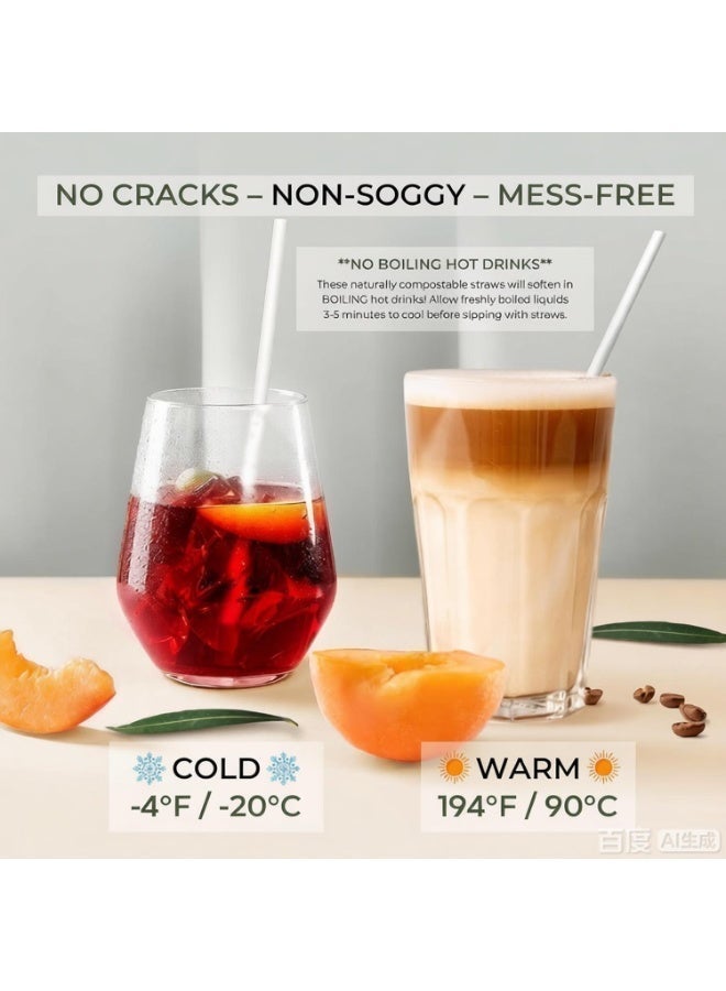 Eco ZXING Gift Luxury Straws Premium Biobased Bamboo Straws Innovative Polymer Technology 105-Pack Luxury Biodegradable Compostable Straws- Not Plastic TUV Certified Ultra Durable Hot Iced Drinks Saves Marine Life Gift - Image 2