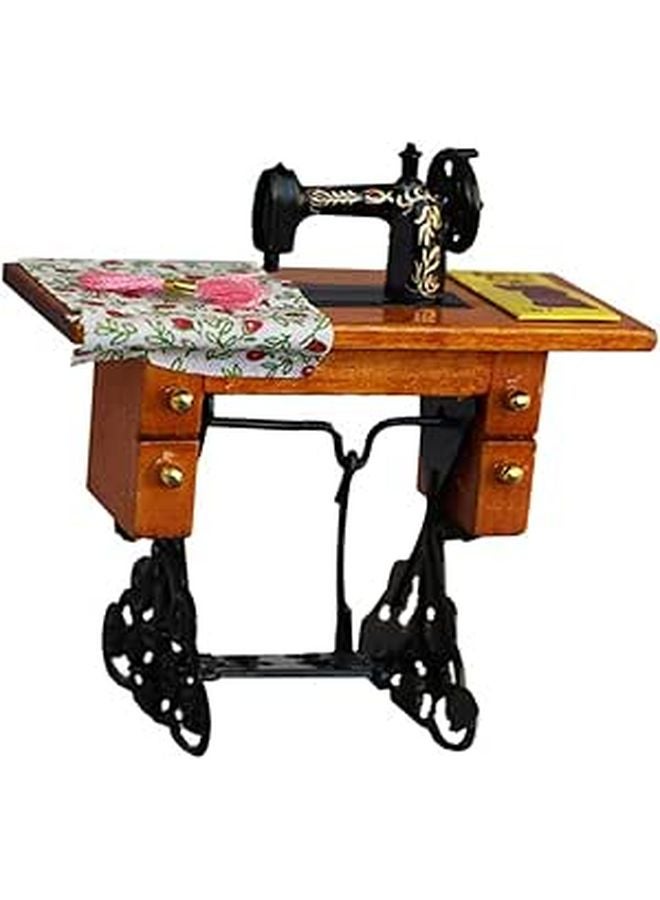 Miniature Sewing Machine Dollhouse Furniture Tabletop Decor Tailor Tool Accessory - Image 1