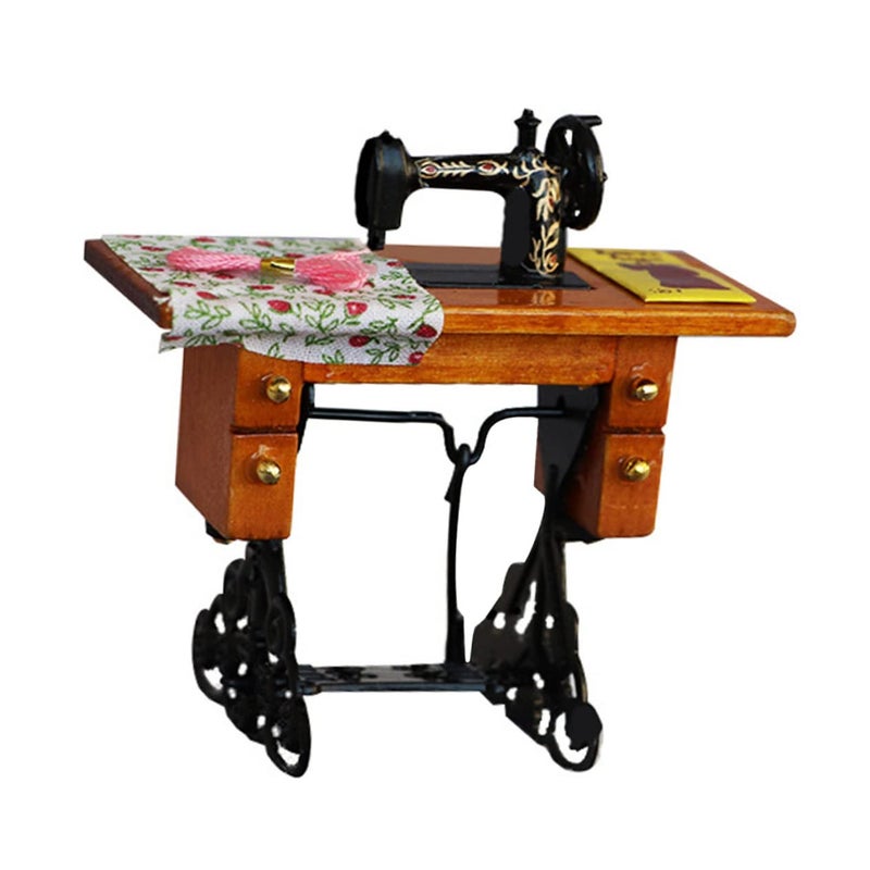 Miniature Sewing Machine Dollhouse Furniture Tabletop Decor Tailor Tool Accessory - Image 2
