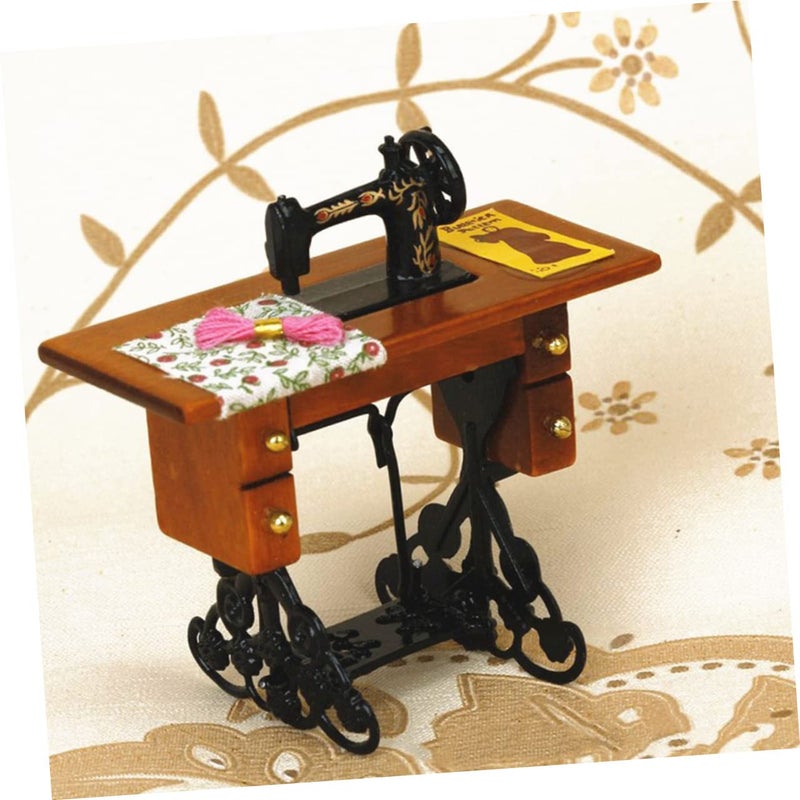 Miniature Sewing Machine Dollhouse Furniture Tabletop Decor Tailor Tool Accessory - Image 3