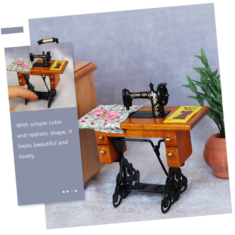 Miniature Sewing Machine Dollhouse Furniture Tabletop Decor Tailor Tool Accessory - Image 4