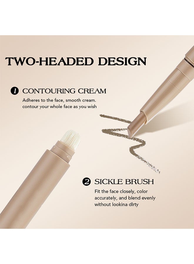 اوكيل عصا تحديد الوجه، عصا تحديد بحبر كريمي بدرجات باردة، قلم تحديد ملامح الوجه باللون الرمادي البارد مع فرشاة، عصا مقاومة للماء طويلة الأمد، مصحح ألوان خفيف وسهل الدمج - Image 4