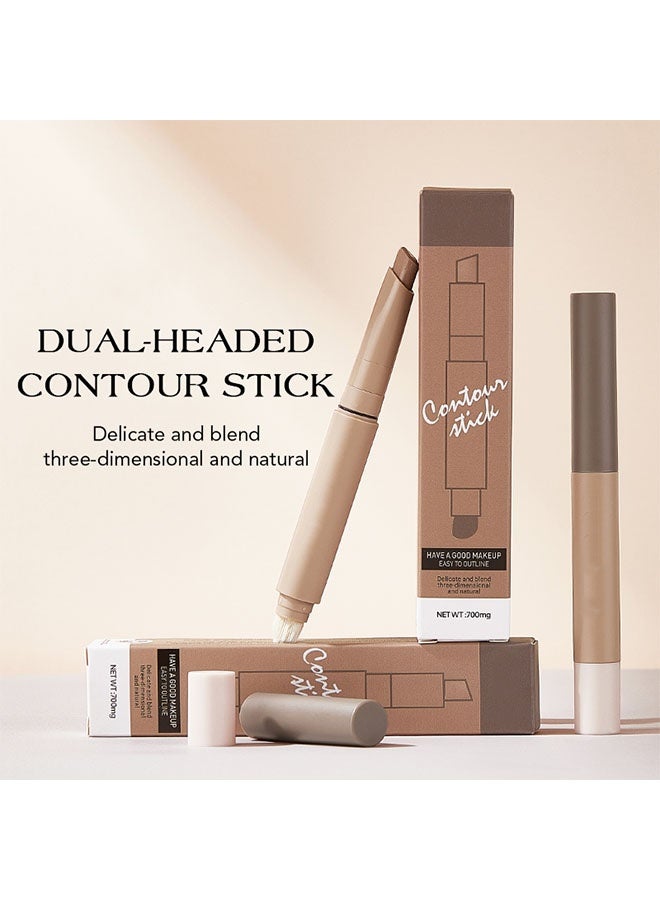 اوكيل عصا تحديد الوجه، عصا تحديد بحبر كريمي بدرجات باردة، قلم تحديد ملامح الوجه باللون الرمادي البارد مع فرشاة، عصا مقاومة للماء طويلة الأمد، مصحح ألوان خفيف وسهل الدمج - Image 3