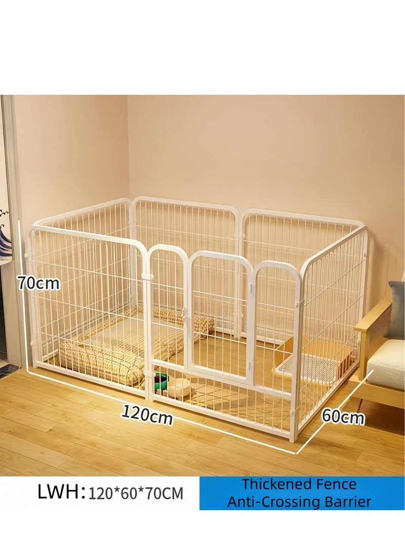 MissTiara قلم لعب للكلاب الصغيرة والمتوسطة للاستخدام الداخلي، سياج حيوانات أليفة بإطار معزز وتصميم آمن، مع أكواب شفط، قلم تمرين للجراء مقاوم للمضغ مع منطقة منفصلة للراحة واللعب - Image 1