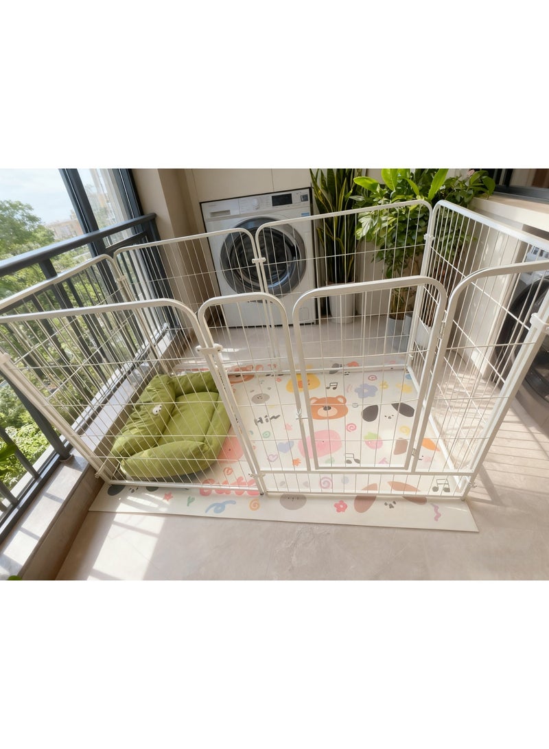 MissTiara قلم لعب للكلاب الصغيرة والمتوسطة للاستخدام الداخلي، سياج حيوانات أليفة بإطار معزز وتصميم آمن، مع أكواب شفط، قلم تمرين للجراء مقاوم للمضغ مع منطقة منفصلة للراحة واللعب - Image 4