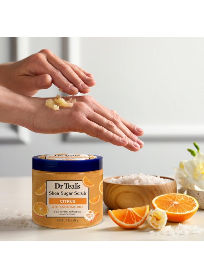 Dr Teal's Dr Teal's Shea Sugar Body Scrub, Citrus with Essential Oils & Vitamin C, 19 oz (Pack of 3)  - Image 2