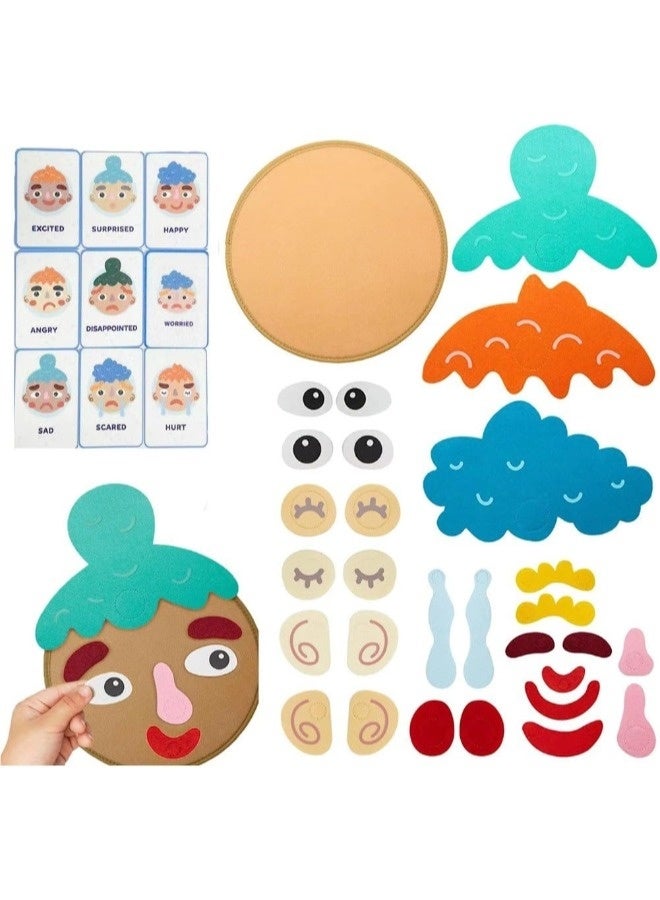 شيبشيب ألعاب اجتماعية وعاطفية للأطفال والرضع - اصنع وجوهاً لوصف المشاعر والعواطف - 9 بطاقات للمشاعر - لعبة أنشطة التعلم الاجتماعي العاطفي - هدية للبنات والأولاد - Image 2