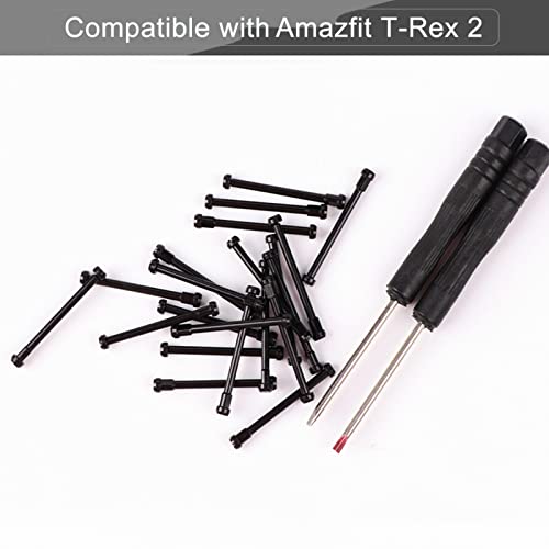 Lijinlan Compatible with Amazfit T-Rex 2/T-Rex 2 Pro Screw Rod Accessory, 2Pcs Stainless Steel Link Bar Replacement Screws with 2Pcs Screwdriver Removal Tool for Amazfit T Rex 2 Accessory (Black) - Image 2