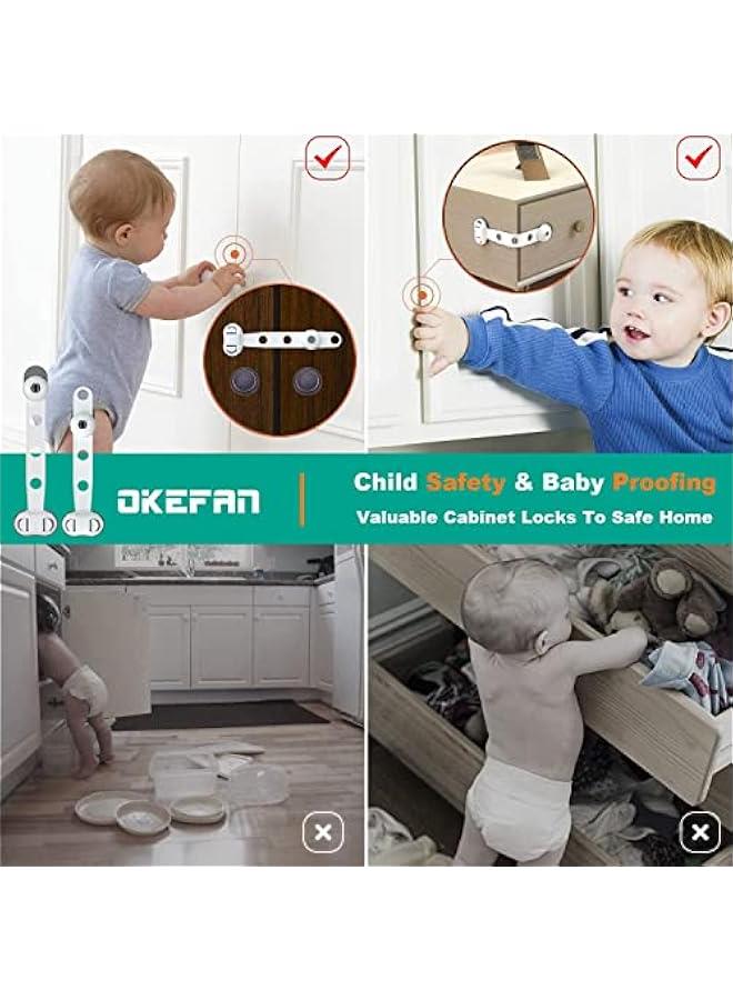 فايلكس اقفال اما للاطفال، قفل اما للاطفال، لاصق اضافي 3 ام  مزالج حزام قال للتعديل للخزائ والادراج والخزاة والفر والثلاجة ومقعد الخزاة والا عوة م 5 قطع) - Image 4