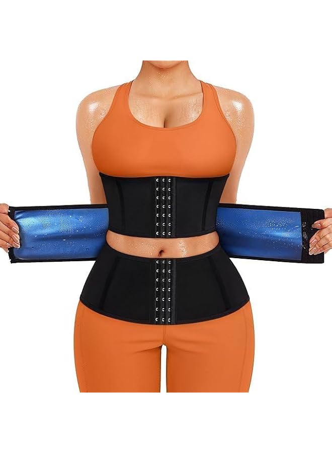 S-TOP Women Sweat Waist Trimmer, Neoprene Waist Trainer Belt with Heat Control Fabric for Enhanced Sweating, Tummy Control Corset for Gym, Yoga, Postpartum Recovery and Daily Wear Large Size - Image 1