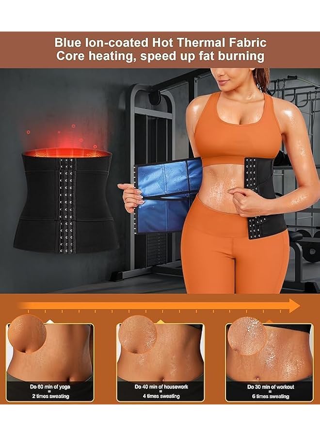 S-TOP Women Sweat Waist Trimmer, Neoprene Waist Trainer Belt with Heat Control Fabric for Enhanced Sweating, Tummy Control Corset for Gym, Yoga, Postpartum Recovery and Daily Wear Large Size - Image 2