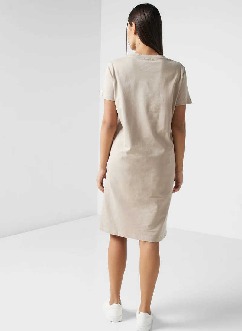 TOMMY HILFIGER Beige T-Shirt Dress