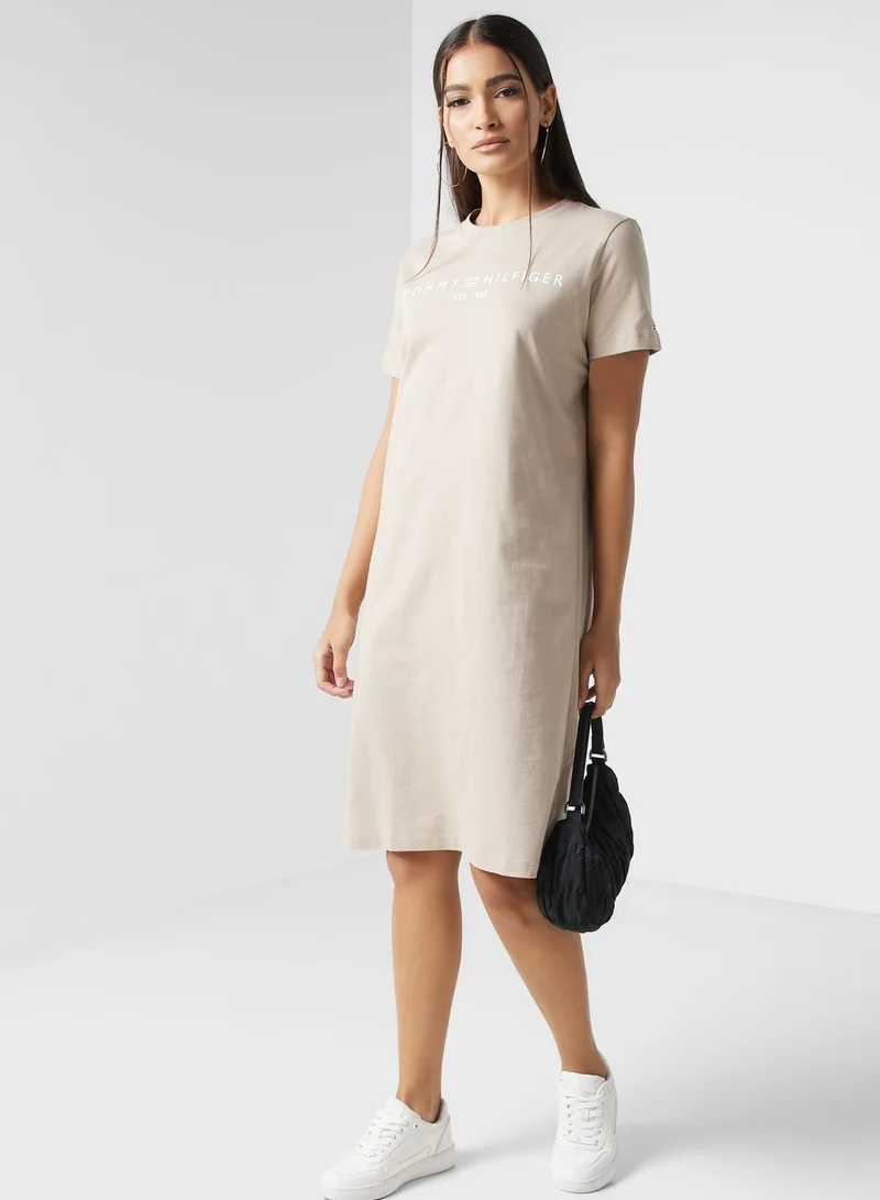 TOMMY HILFIGER Beige T-Shirt Dress
