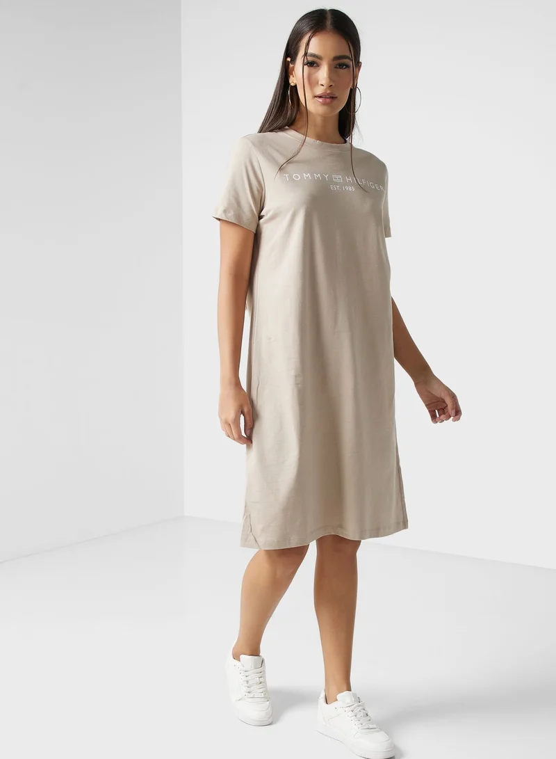 TOMMY HILFIGER Beige T-Shirt Dress