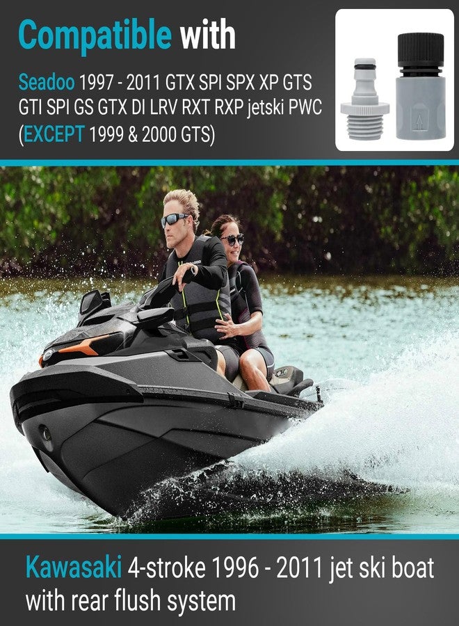 XCWT Quick Connect Flush Adapter Kit for Seadoo - Water Hose Flush Adapter for Sea Doo 1997-2011 Jetski PWC (Except 1999 & 2000 GTS) & Kawasaki 4-Stroke 1996-2011 Jet Ski Boat with Rear Flush System - Image 4