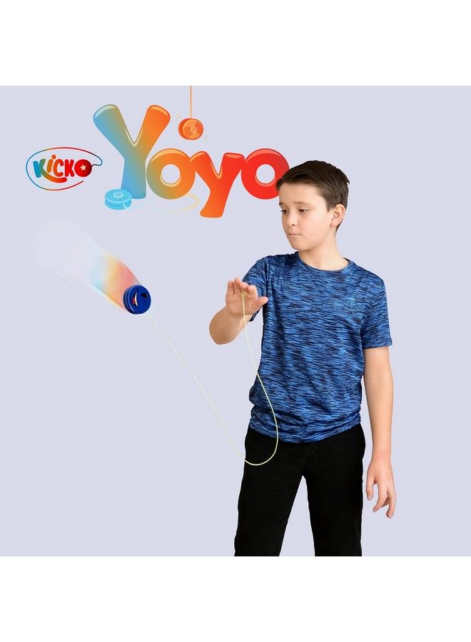 Kicko عبوة من 12 يوي يوي بوجه مبتسم معدني بألوان متنوعة - ألعاب ممتعة للأطفال، هدايا حفلات، حشوات حقائب، جوائز ألعاب بيناتا - Image 4