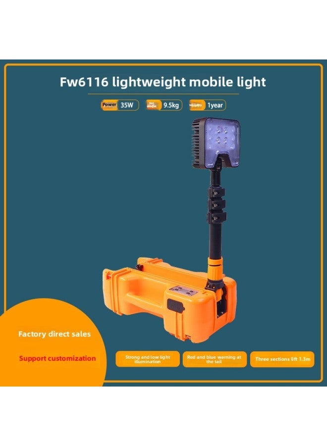 FW6116 Portable Mobile Lamp 35W Stepless Dimming Flood Control Emergency Maintenance Portable Lifting Emergency Work Lamp 