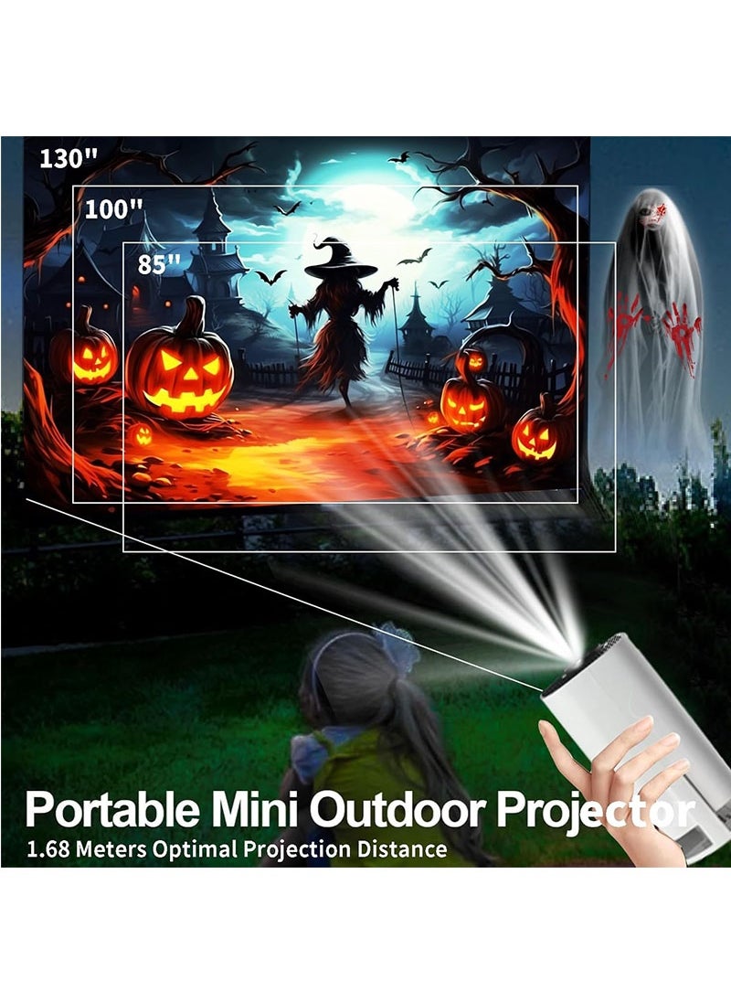 Smart Projector 4K Support 180° Rotatable, Portable Projector 4k Full HD Wifi, Mini Projector Auto Horizontal Correction, Outdoor Movie Projector Compatible with Phone