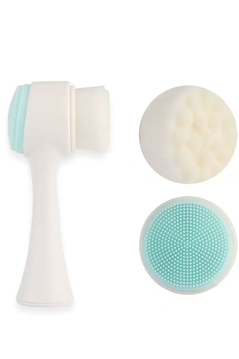 مانجي فرشاة غسل الوجه ثلاثية الأبعاد على الوجهين فرشاة تنظيف الوجه السيليكونية - Image 5