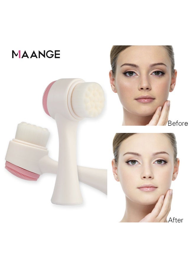 MAANGE 3D double-sided face body wash brush silicone face cleansing brush - Image 1