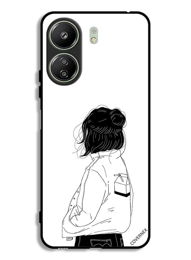 Covernex Xiaomi Redmi 13C Protective Case Cover Girl Think Very Deep - Image 1