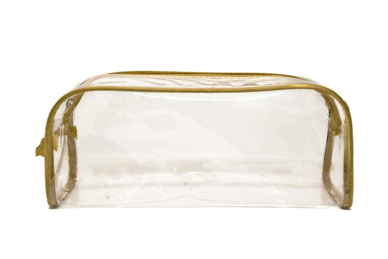 iShine Multipurpose Travel Morning Zipper Pouch for Men and Women(Transparent, Clear) - Medium (Pack of 3, Gold) - Image 2