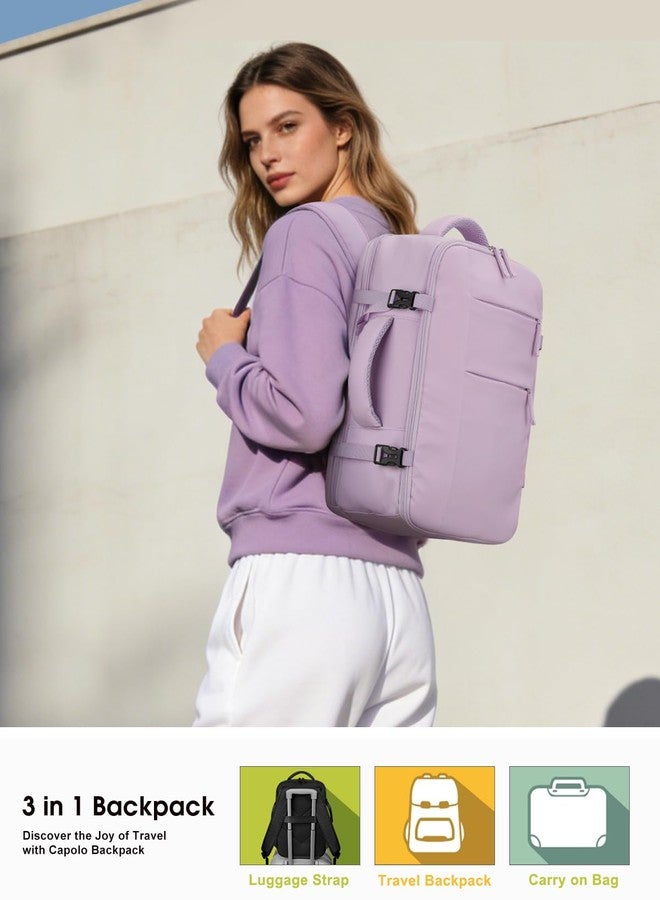 Capolo Travel Backpack for Women Men Waterproof Laptop Backpack Airlines Approved Carry On Backpack Bag Computer Bookbag, Purple, 17 Inch, Travel Backpacks - Image 2