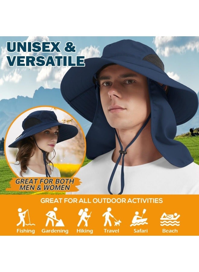 NIBEMINENT Wide Brim Sun Hat, UPF 50+ UV Protection Waterproof Packable Bucket Hat for Men & Women, Fishing Hiking Beach Garden - Image 2