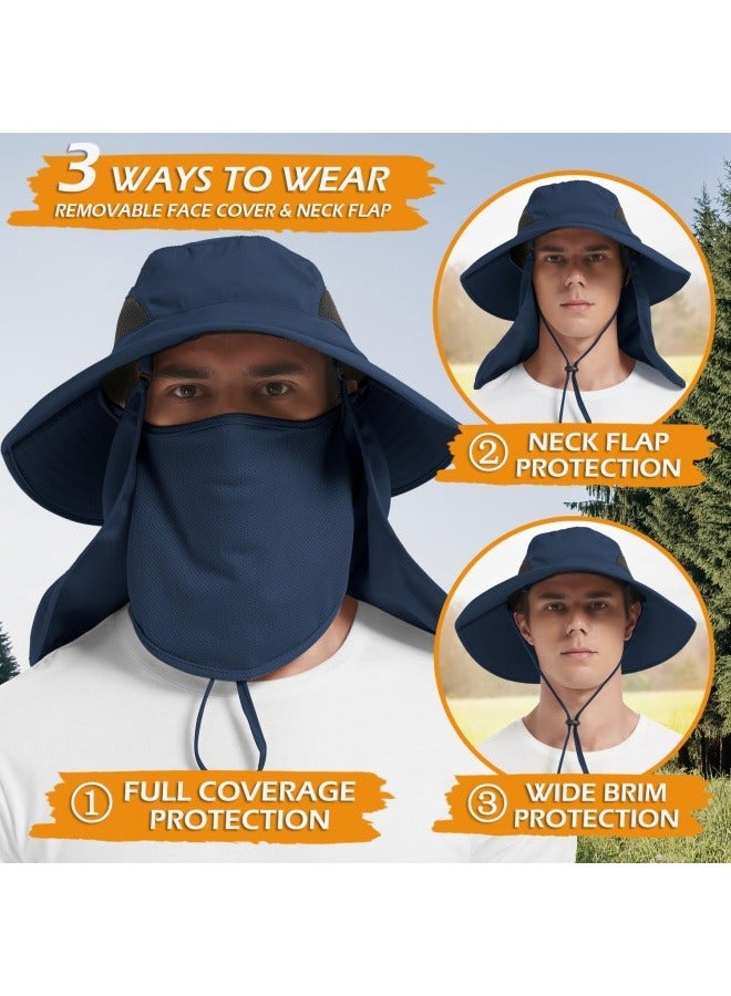 NIBEMINENT Wide Brim Sun Hat, UPF 50+ UV Protection Waterproof Packable Bucket Hat for Men & Women, Fishing Hiking Beach Garden - Image 3